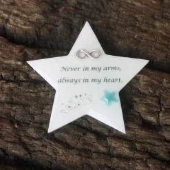 Stern "never in my arms" für die Gedenkecke weiß Sofortkauf