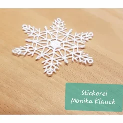 Stern, weiß, gestickt in Lace-Stickerei