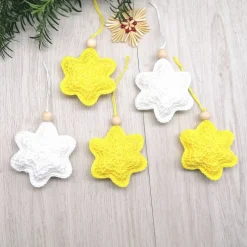 Sternanhänger, Christbaumschmuck Sterne gehäkelt, Tannenbaumanhänger, Dekoration  zu Weihnachten, Advent, Türschmuck