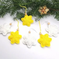 Sternanhänger, Christbaumschmuck Sterne gehäkelt, Tannenbaumanhänger, Dekoration  zu Weihnachten, Advent, Türschmuck