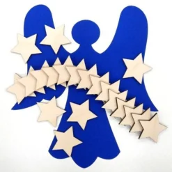 Sterne Streu 20 tlg.  Streudeko Holz Weihnachten Advent Tischdekoration Adventdekoration zum Basteln DIY