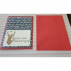 Sterne und Hirsch - Weihnachtskarte