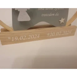 Sternenkind Andenken | Geschenk für Sternenkinder | Ring mit Stern mit Spruch und Namen | Deko für Sternenkind