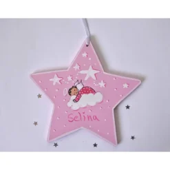 Sternenkind Mädchen Holzstern personalisiert – Erinnerung & Andenken mit Text