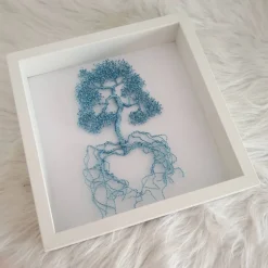 Sternenkinder Baum aus Draht mit Sternen/ Drahtbaum Bonsai/ Sternenkind Erinnerungsbaum/ Lebensbaum im Bilderrahmen