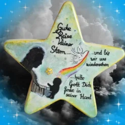 Sternenkind,Pusteblume/ viel zu kurz/Trauerstein,Grabstein/Erinnerungsstein/Grabdeko/Beerdigung/ Erinnerung/ Friedhofste