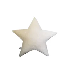 Sternenkissen mit Namen personalisiert aus Sternenstoff in vielen Farben, Rückseite Öko Teddy