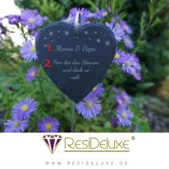 Sternenrand Schieferstecker Andenken Schiefer Trauergeschenk Grabschmuck Grabstecker Gravur Grabdeko Beerdigung