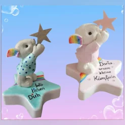 Sternen-Regenbogenmaus - Einzigartige Trauerfigur für liebevolle Erinnerungen