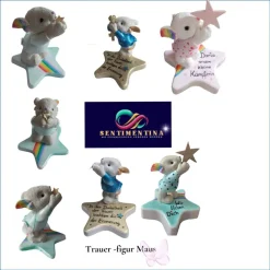 Sternen-Regenbogenmaus - Einzigartige Trauerfigur für liebevolle Erinnerungen