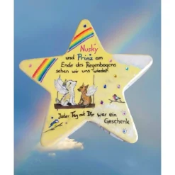 Stern,Grabstein/Erinnerungsstein/Grabdeko/Beerdigung/ Erinnerung/ Friedhofstein/Unvergessen/Trauerstern für Tiere – lieb