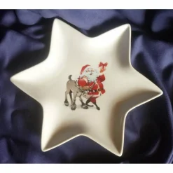 Sternteller für Weihnachtsgebäck,Weihnachtsmann,Rentier,Kekse, Einzelstück