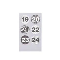 Sticker Adventskalenderzahlen schwarz weiß