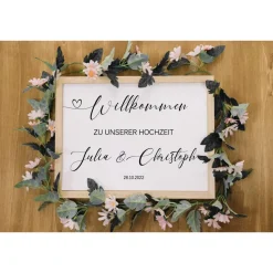 Sticker für Willkommensschild Empfangstafel personalisiert,Wedding Verlobung Willkommensschild Hochzeit, Hochzeitsdeko,H