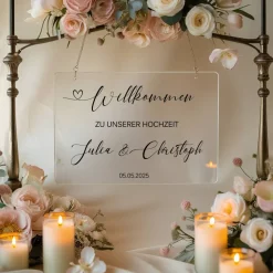 Sticker für Willkommensschild Empfangstafel personalisiert,Wedding Verlobung Willkommensschild Hochzeit, Hochzeitsdeko,H
