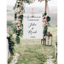 Sticker für Willkommensschild Empfangstafel personalisiert,Wedding Verlobung Willkommensschild Hochzeit, Hochzeitsdeko,H