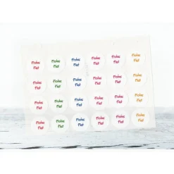 Sticker FROHES FEST, weiss Aufkleber bunt bedruckt, blau rot grün pink gelb, made by BuntMixxDESIGN