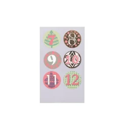 Sticker Zahlen Adventskalender rot grün