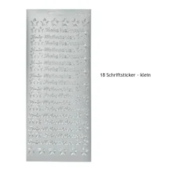Stickerbogen Frohe Weihnachten silber