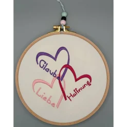 Stickrahmen- Liebe, Glaube, Hoffnung - Erinnerung • Deko • Dekoration • Holzrahmen • Andenken • Kirche • Gedenken•Trauer