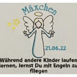 Stickrahmen-Während andere Kinder laufen lernen, lernst Du mit Engeln zu fliegen-Andenken/Erinnerung Fehlgeburt