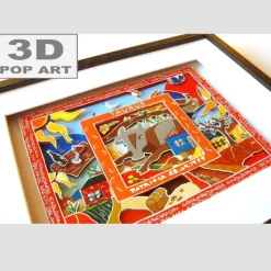 Stier Sternzeichen gerahmt personalisiert mit Name und Geburtsdatum Text 3D pop art mixed media Bild Geschenk Geburtstag