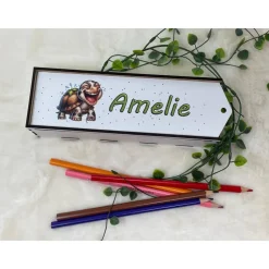 Stiftebox aus Holz personalisiert | Geschenk Einschulung| Federmäppchen Stifte Etui | Stifthalter Schildkröte