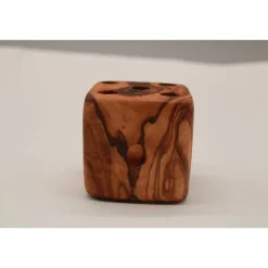 Stiftehalter für Schreibtisch | Form Würfel | L. ca 6 cm | aus Olivenholz | Handmade