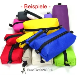 Stiftemäppchen GRÜN knallgrün Federmäppchen Universaltasche Schlamper, boxybag Kosmetik, by BuntMixxDESIGN