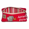 Stiftemäppchen in rot Federmäppchen Schlampermäppchen Etui für Krimskrams bestickt mit einem Elefanten und dem Namen des Kindes