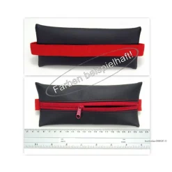 StifteMäppchen mit Gummiband, Kunstleder schwarz, regenbogen bunt Ziernähte, A5 Planer