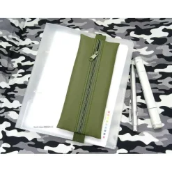 Stiftemäppchen mit Gummiband, grün khakigrün Dschungel, A5 Notizbuch Kalender A4 Ordner, handmade by BuntMixxDESIGN