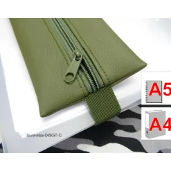 Stiftemäppchen mit Gummiband, grün khakigrün Dschungel, A5 Notizbuch Kalender A4 Ordner, handmade by BuntMixxDESIGN