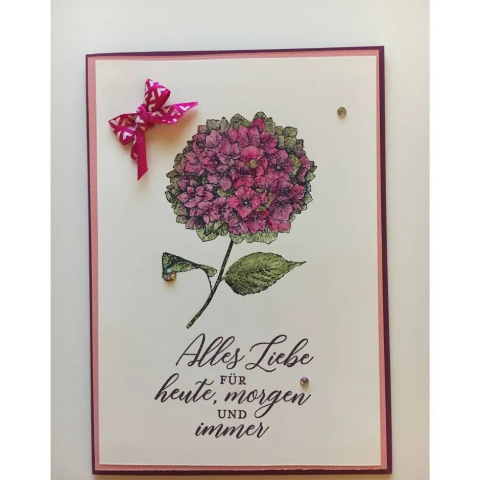 Stilvolle 3D Geburtstagskarte Muttertagskarte mit Grußtext in Weiß/Lila Handarbeit Stampin'Up!