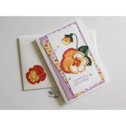 Stilvolle 3D Geburtstagskarte Grußkarte mit Stiefmütterchen Stampin up!Handarbeit Unikat