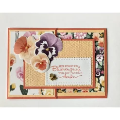 Stilvolle 3D Muttertagskarte Grußkarte mit Stiefmütterchen Stampin up!Handarbeit Unikat