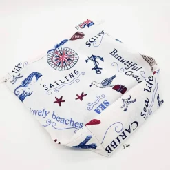Stoffbeutel maritim – Geschenkverpackung wiederverwendbar, Unikat, 32x31 cm