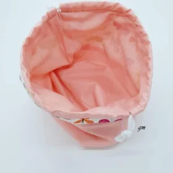 Stoffbeutel mit Zugband – Rosa Geschenkbeutel mit Schmetterlingen, waschbar & wiederverwendbar