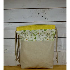 Stoffbeutel, Projekttasche, für Frühling und Sommer, bestickt