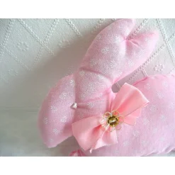 Stoffhase ROSI Osterhase in rosa mit Blümchen genäht von Hobbyhaus