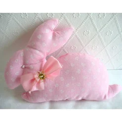 Stoffhase ROSI Osterhase in rosa mit Blümchen genäht von Hobbyhaus