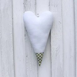 Stoffherz - Dekoration - Schneeglöckchen - Maschinenstickerei