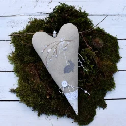 Stoffherz Weidenkätzchen - Frühling - Ostern