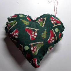 Stoffherz Weihnachten, Deko Herz zum Aufhängen, Schlittschuhe