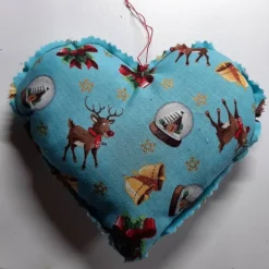 Stoffherz Weihnachten, Deko Herz zum Aufhängen, Rentier
