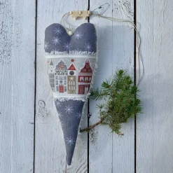 Stoffherz Weihnachtshäuser