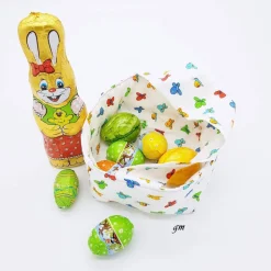Stoffkorb kleine Ostertasche Frühlingserwachen mit Schmetterlingen – Osterbeutel für Geschenke