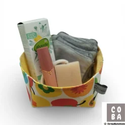 Stoffkörbchen Apfel Retro Design – Osternest aus Baumwolle, verstärkt, Deko & Aufbewahrung