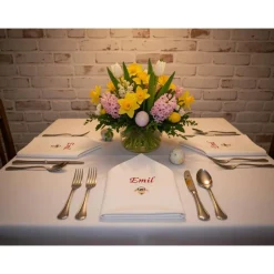 Stoffservietten Geburtstag Taufe mit Namen und Tiermotiv