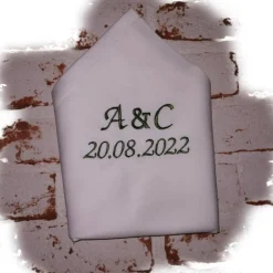 Stoffservietten Initialen und Datum